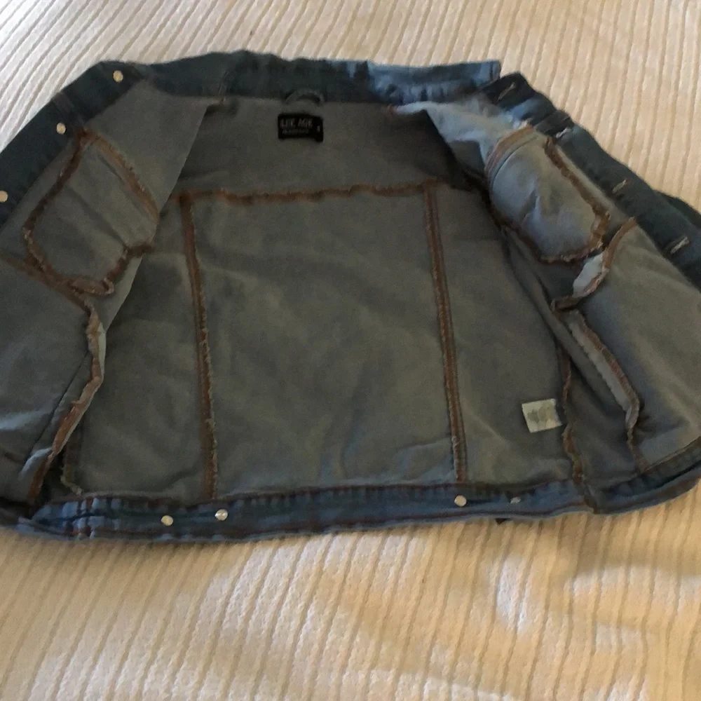 Women’s blue age button Jean stretchy jacket - Picture 13 of 16